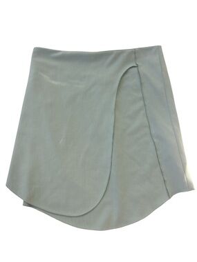 Zara Sage Green Asymmetrical Wrap Skirt